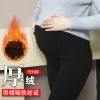 Pregnant women can wear large-sized seven-color cotton and fleece belly support pants for autumn and winter. Adjustable and warm cotton tights for women's feet details Picture